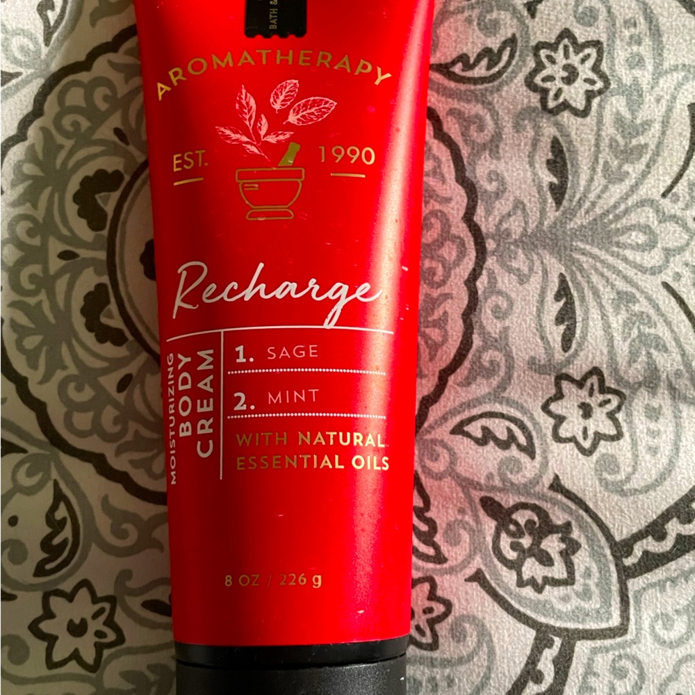 Aromatherapy, recharge body, cream, in sage, mint
